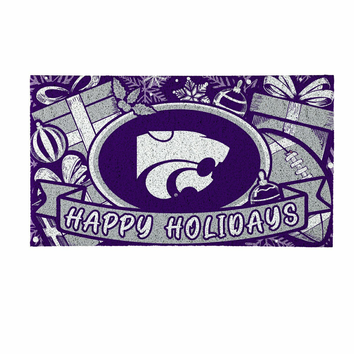 Kansas State University Holiday PVC Mat, 28"x16"