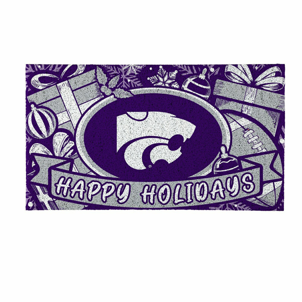 Kansas State University Holiday PVC Mat, 28"x16"