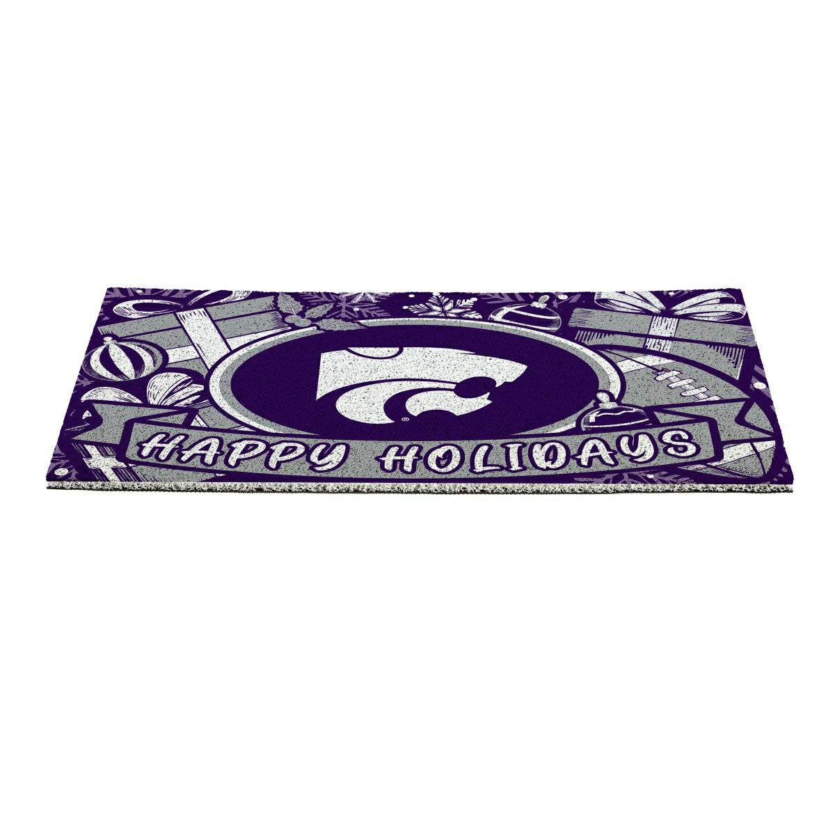 Kansas State University Holiday PVC Mat, 28"x16"