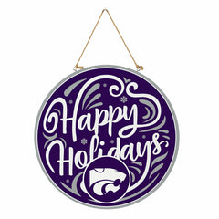 Kansas State University Holiday Round Door Décor with Hanging Rope, 18