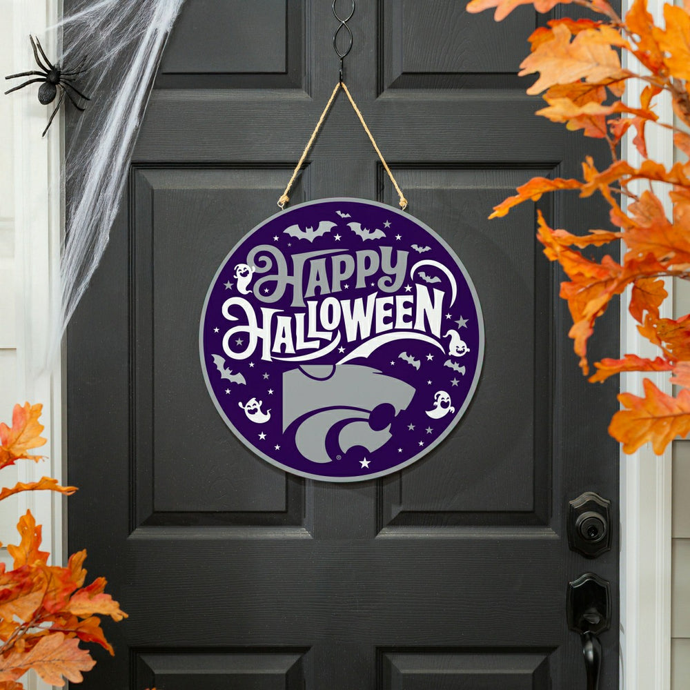 Kansas State University Halloween Round Door Décor with Hanging Rope,