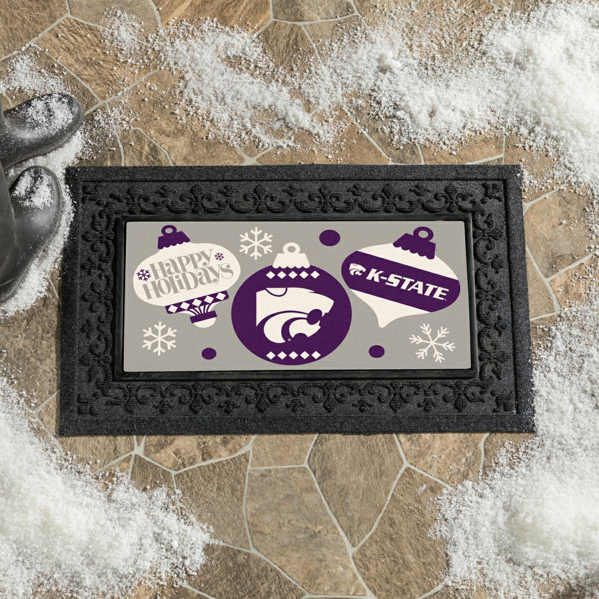 Kansas State University,University of Kansas Holiday Flocked Coir Sass