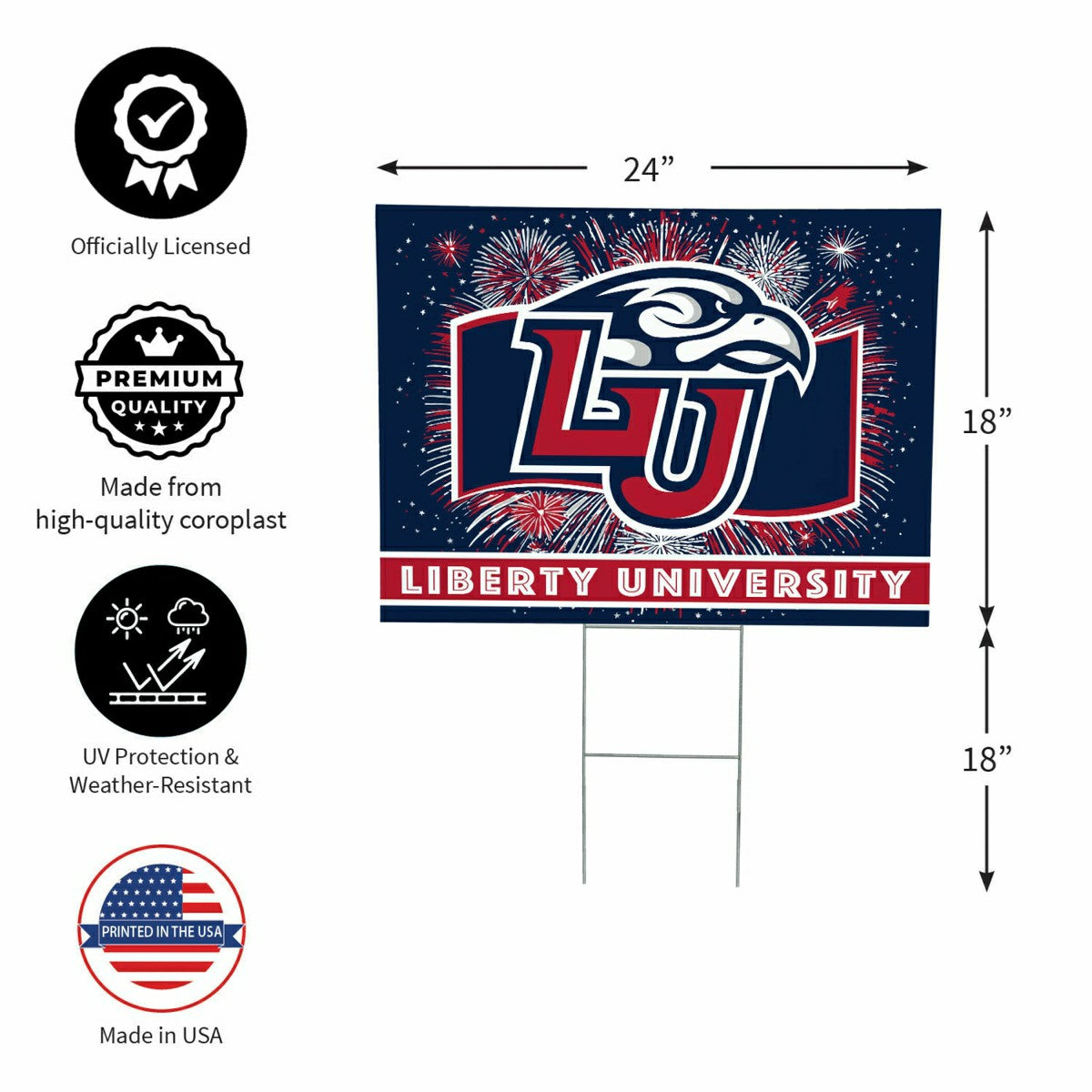 Liberty University Yard Sign, Patriotic