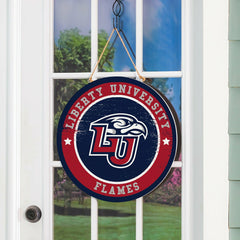 Liberty University Round Door Décor with Hanging Rope, 18x18