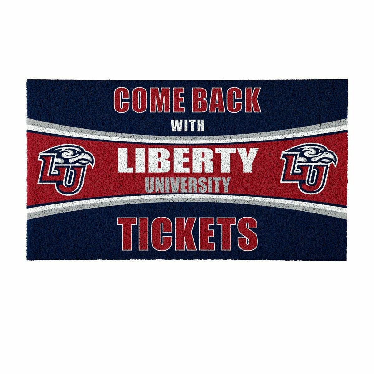 28" x 16" PVC Trapper Mat, Come Back with Tickets, Liberty University