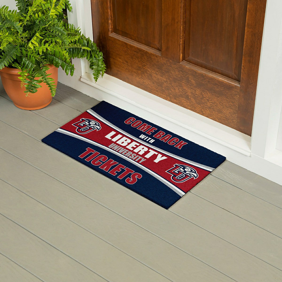 28" x 16" PVC Trapper Mat, Come Back with Tickets, Liberty University
