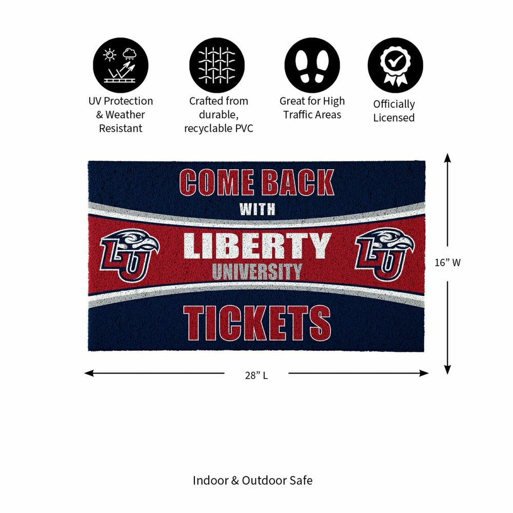 28" x 16" PVC Trapper Mat, Come Back with Tickets, Liberty University