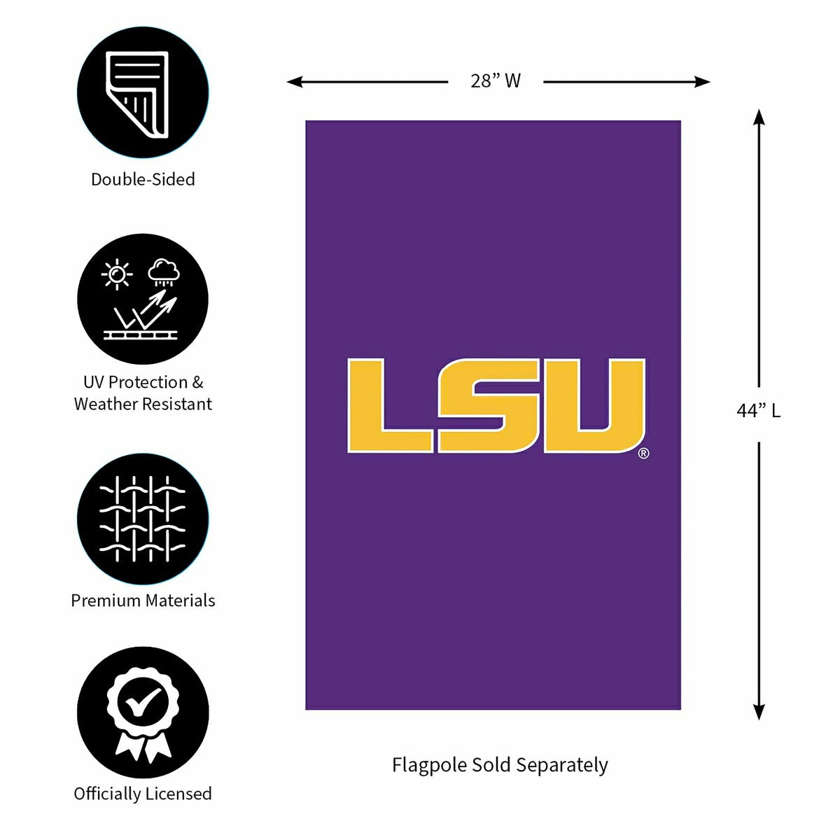 Louisiana State University Applique House Flag