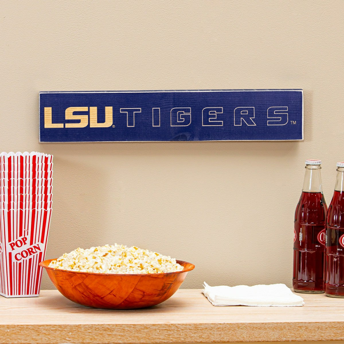 Louisiana State University Engraved Wood Sign, 3.5" x 18"