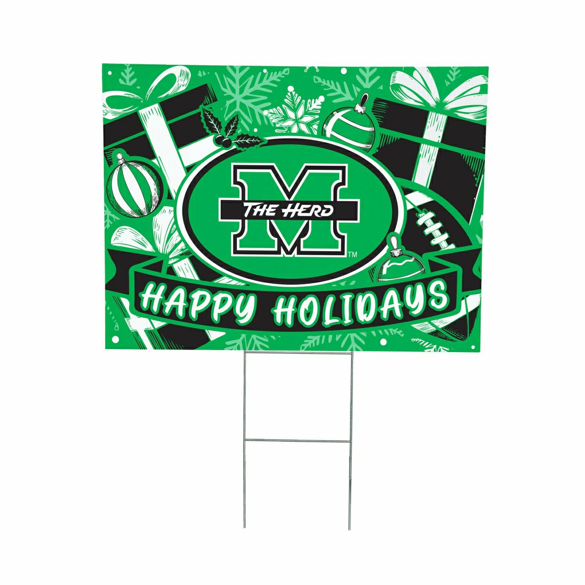 Marshall University Yard Sign, Holiday