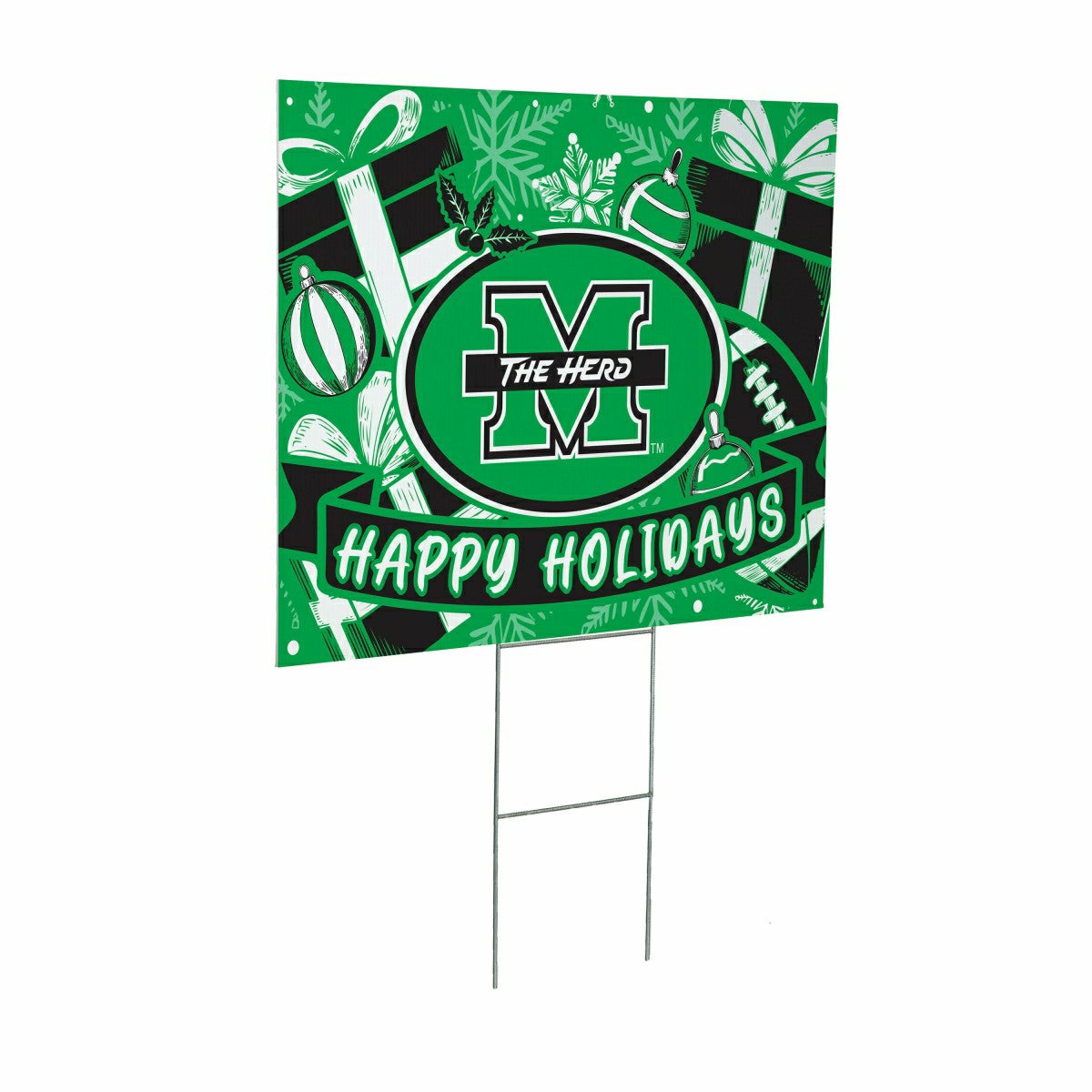 Marshall University Yard Sign, Holiday
