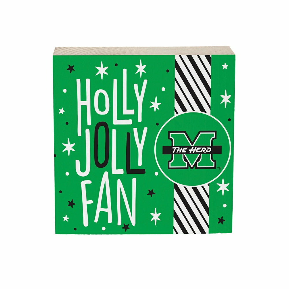 Marshall University Block, Holiday, 6x6