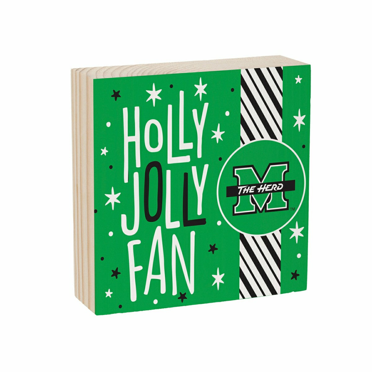 Marshall University Block, Holiday, 6x6