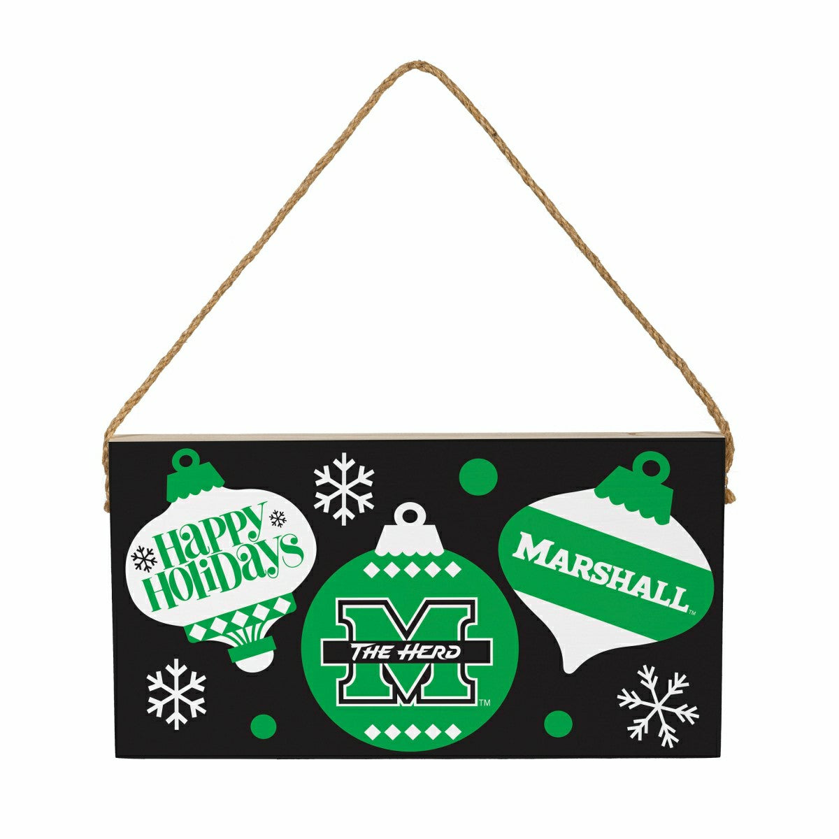 Marshall University Holiday Wood Wall Sign, 6x11