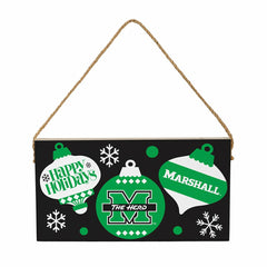 Marshall University Holiday Wood Wall Sign, 6x11