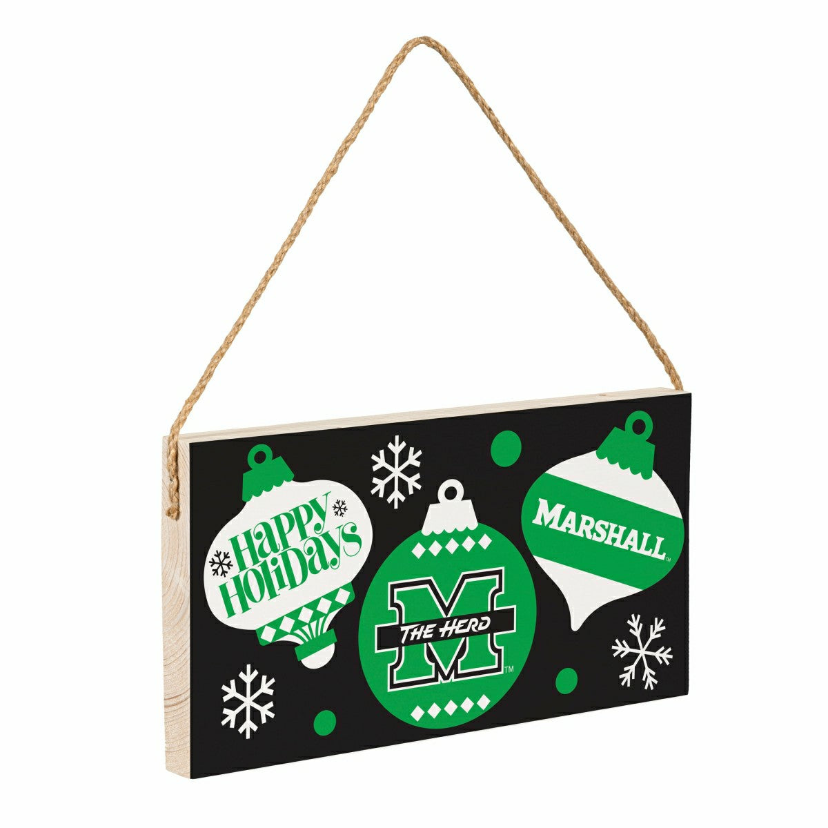 Marshall University Holiday Wood Wall Sign, 6x11