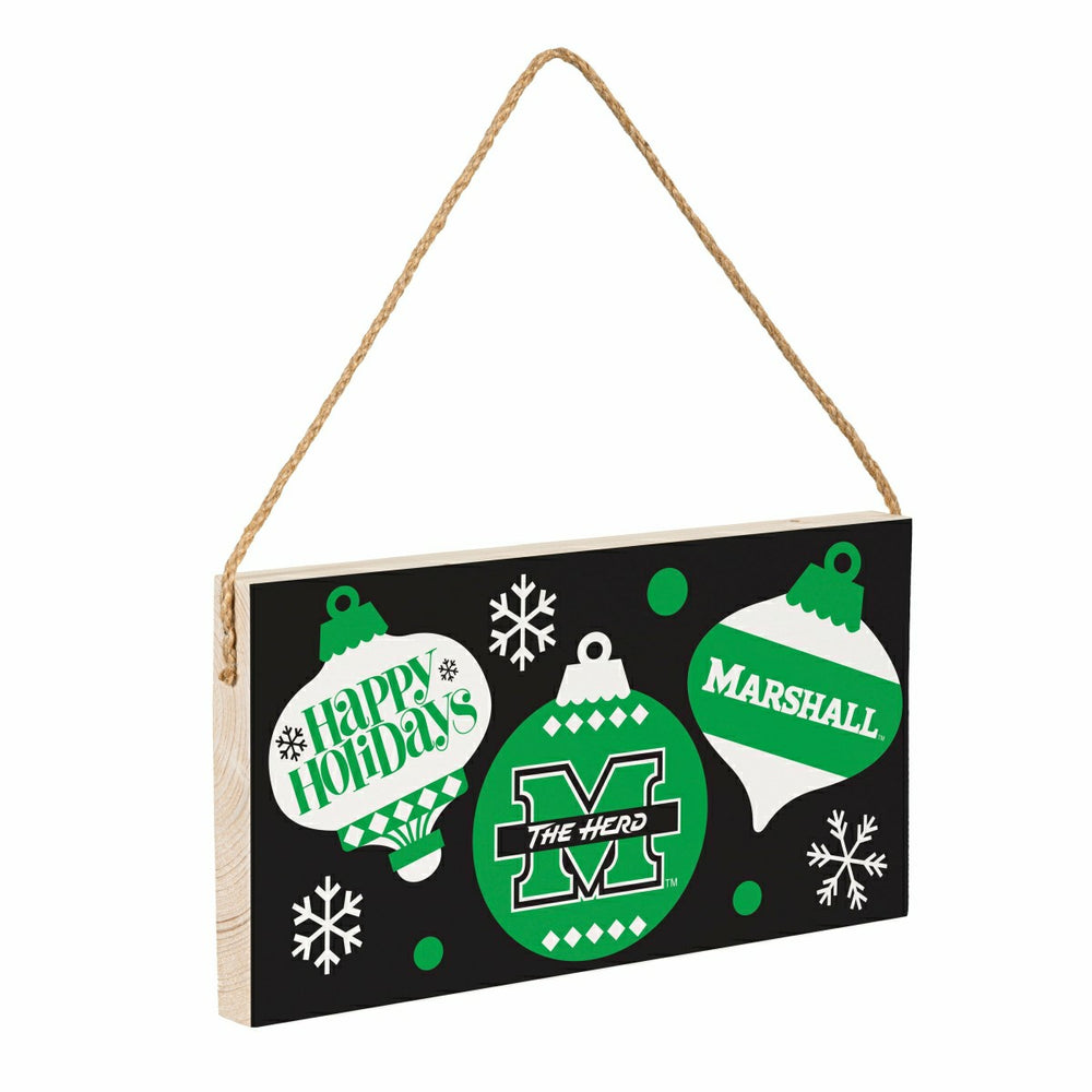 Marshall University Holiday Wood Wall Sign, 6x11
