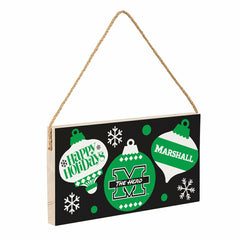 Marshall University Holiday Wood Wall Sign, 6x11