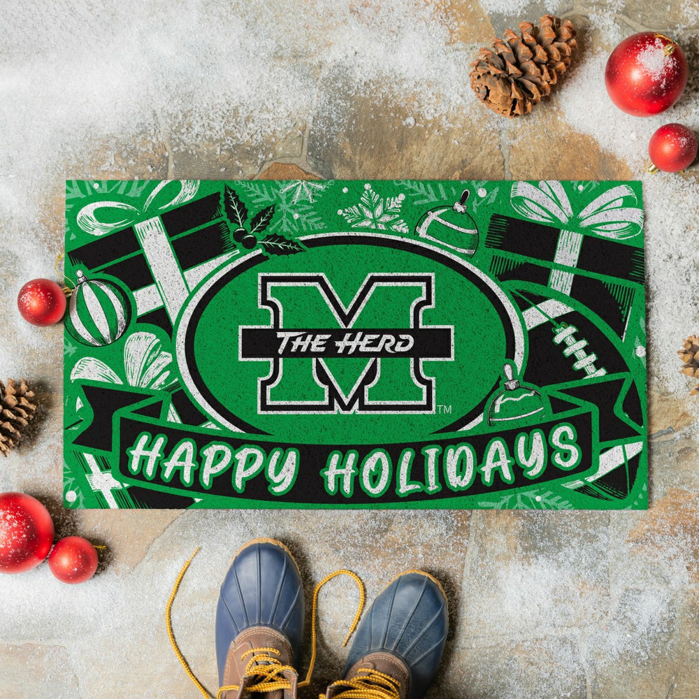Marshall University Holiday PVC Mat, 28"x16"