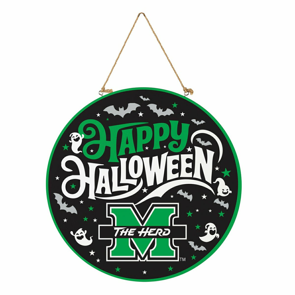 Marshall University Halloween Round Door Décor with Hanging Rope, 18x1