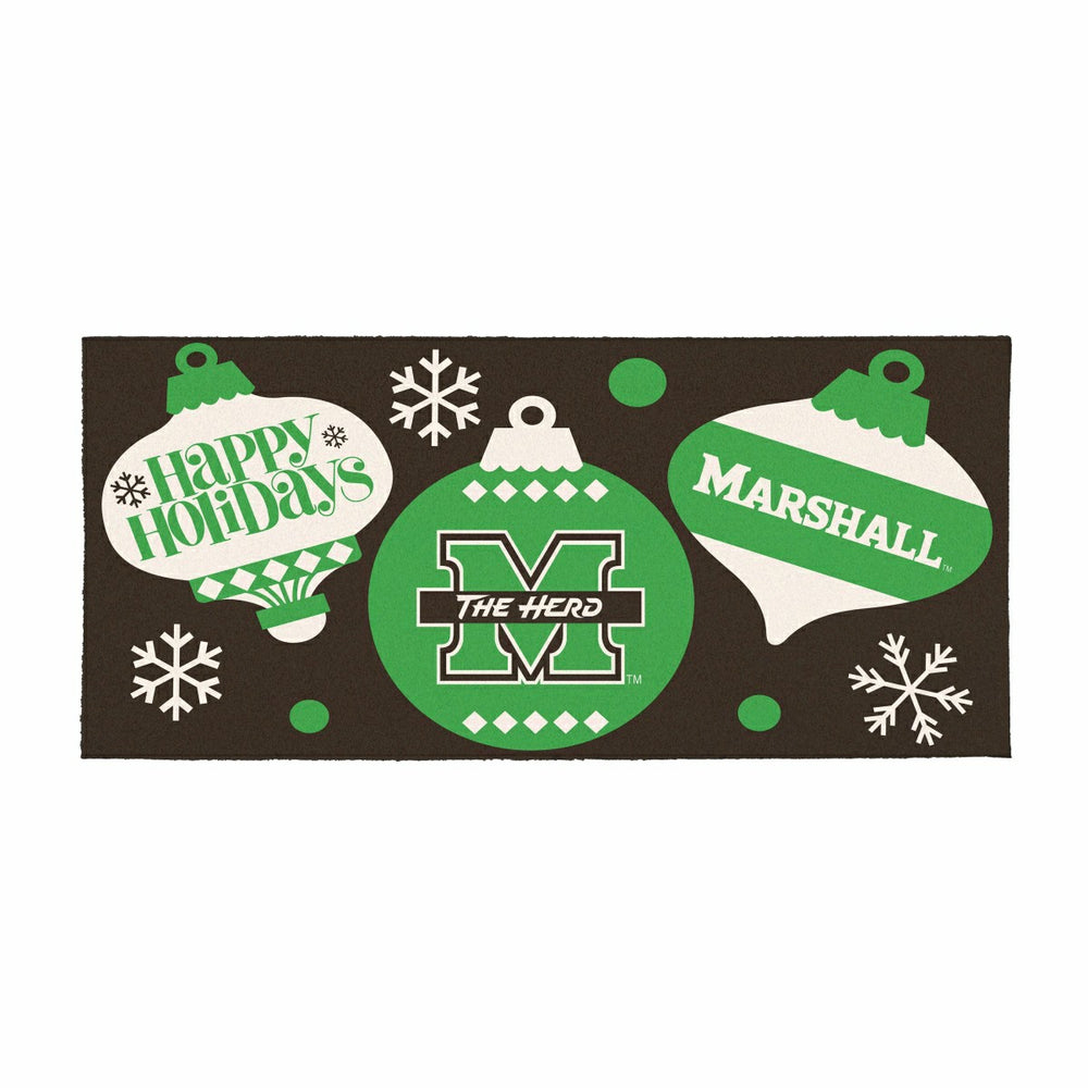 Marshall University Holiday Flocked Coir Sassafras Switch Mat, 22"x10"