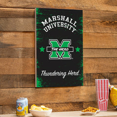 Marshall University Wood Wall Sign, 16x24