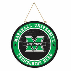 Marshall University Round Door Décor with Hanging Rope, 18x18