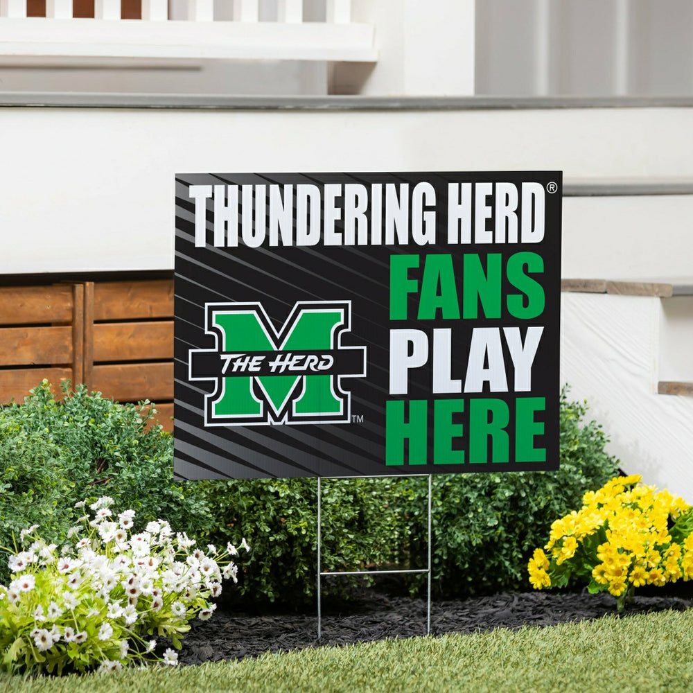 Marshall University Coroplast Yard Sign "Fans Play Here"