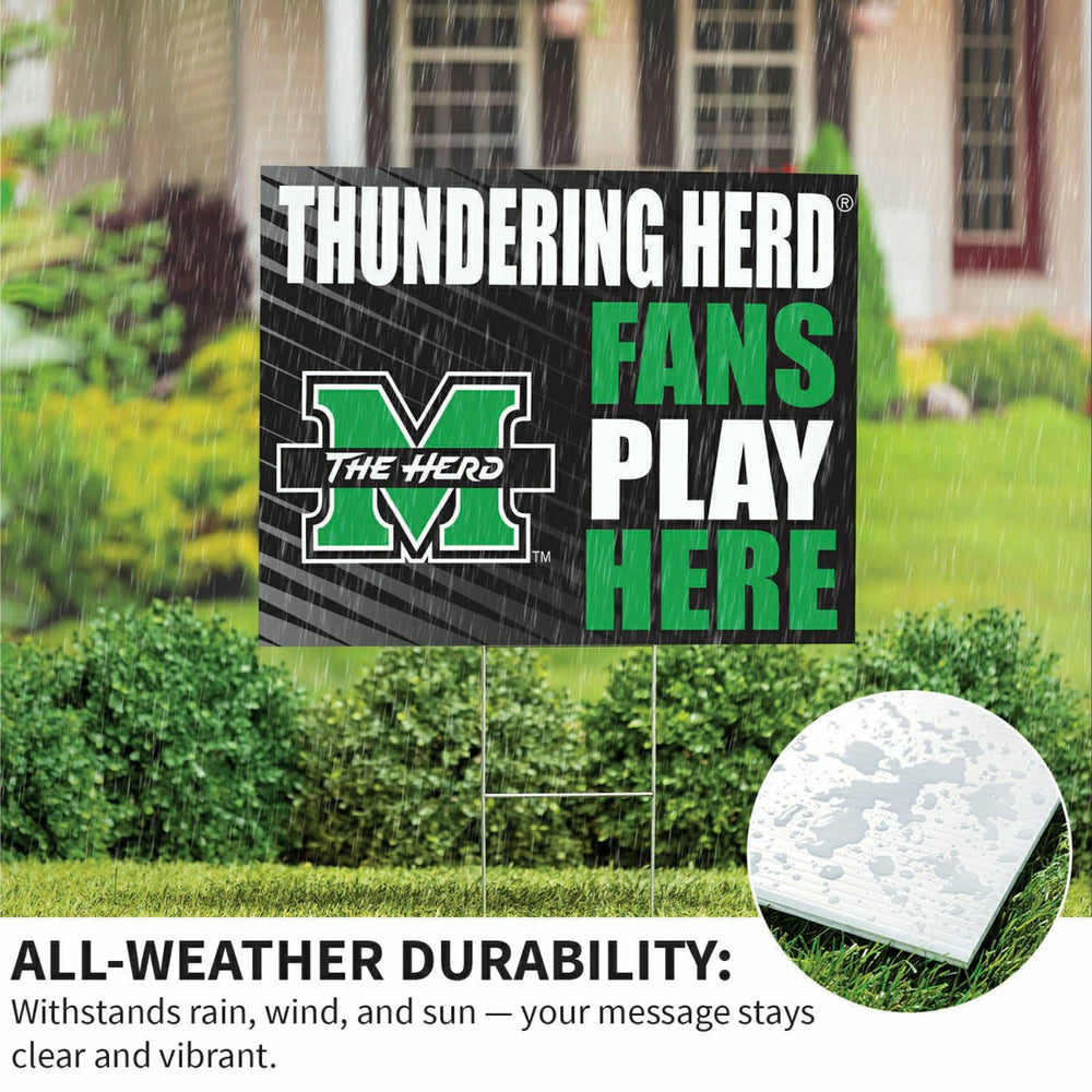 Marshall University Coroplast Yard Sign "Fans Play Here"