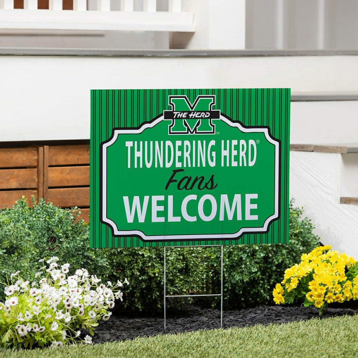 Marshall University Coroplast Yard Sign, "Fans Welcome"