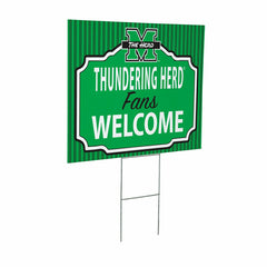 Marshall University Coroplast Yard Sign, "Fans Welcome"