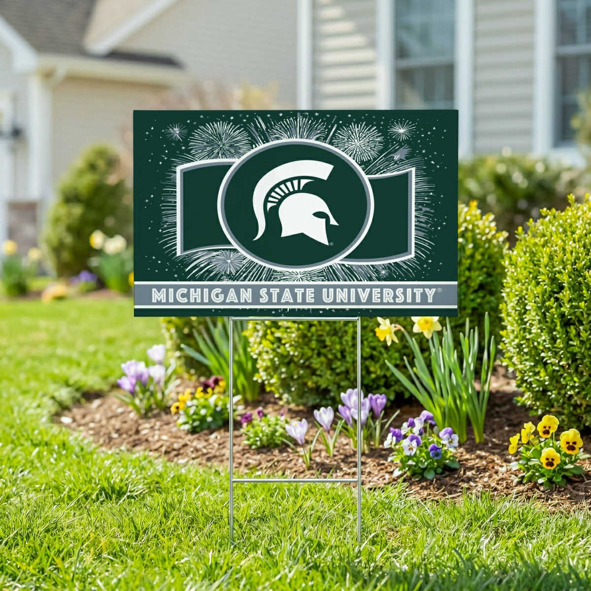 Michigan State University Yard Sign, Patriotic