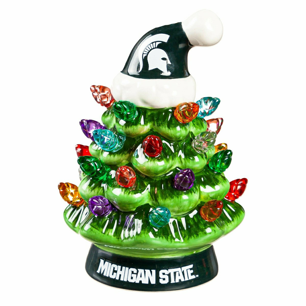 4" Mini LED Tabletop Christmas Tree, Set of 2, Michigan State Universi