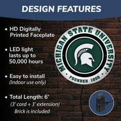 Michigan State University, Metal Lite, Round