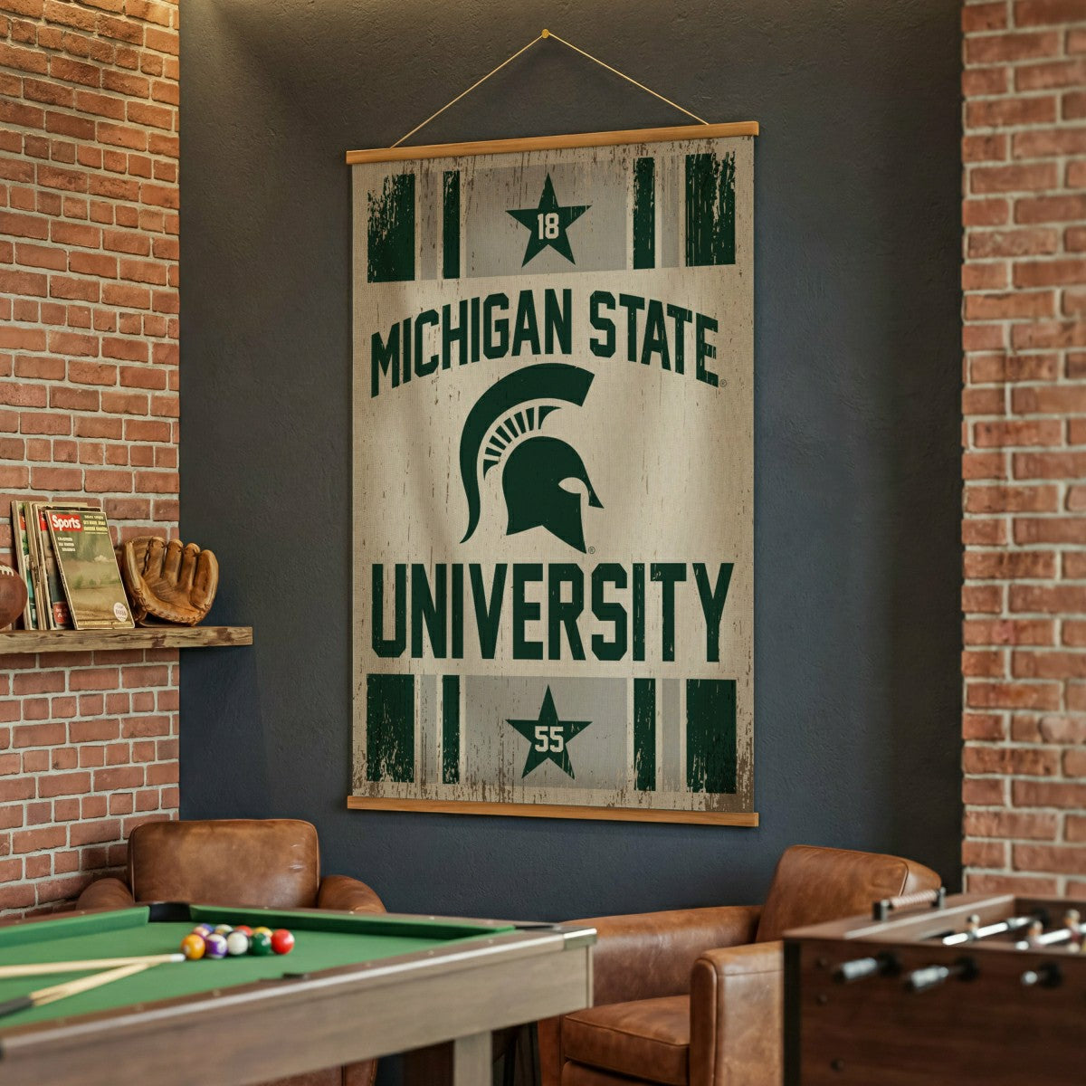 Michigan State University, Canvas Wall Tapestry, Large, 54x36