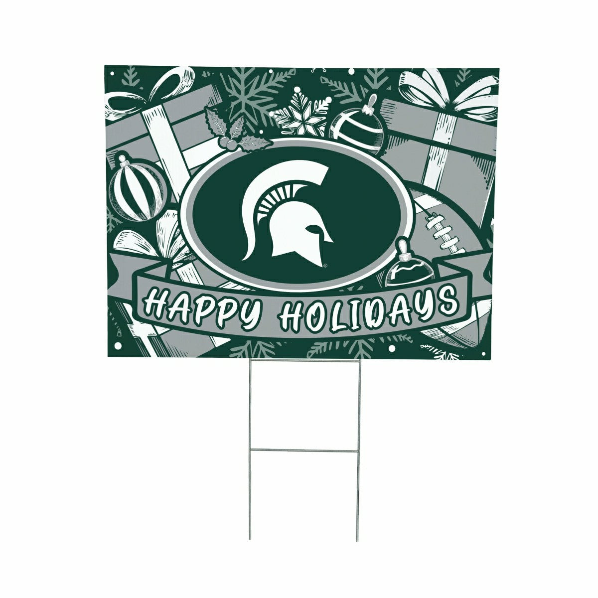 Michigan State University Yard Sign, Holiday