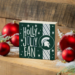 Michigan State University Block, Holiday, 6x6