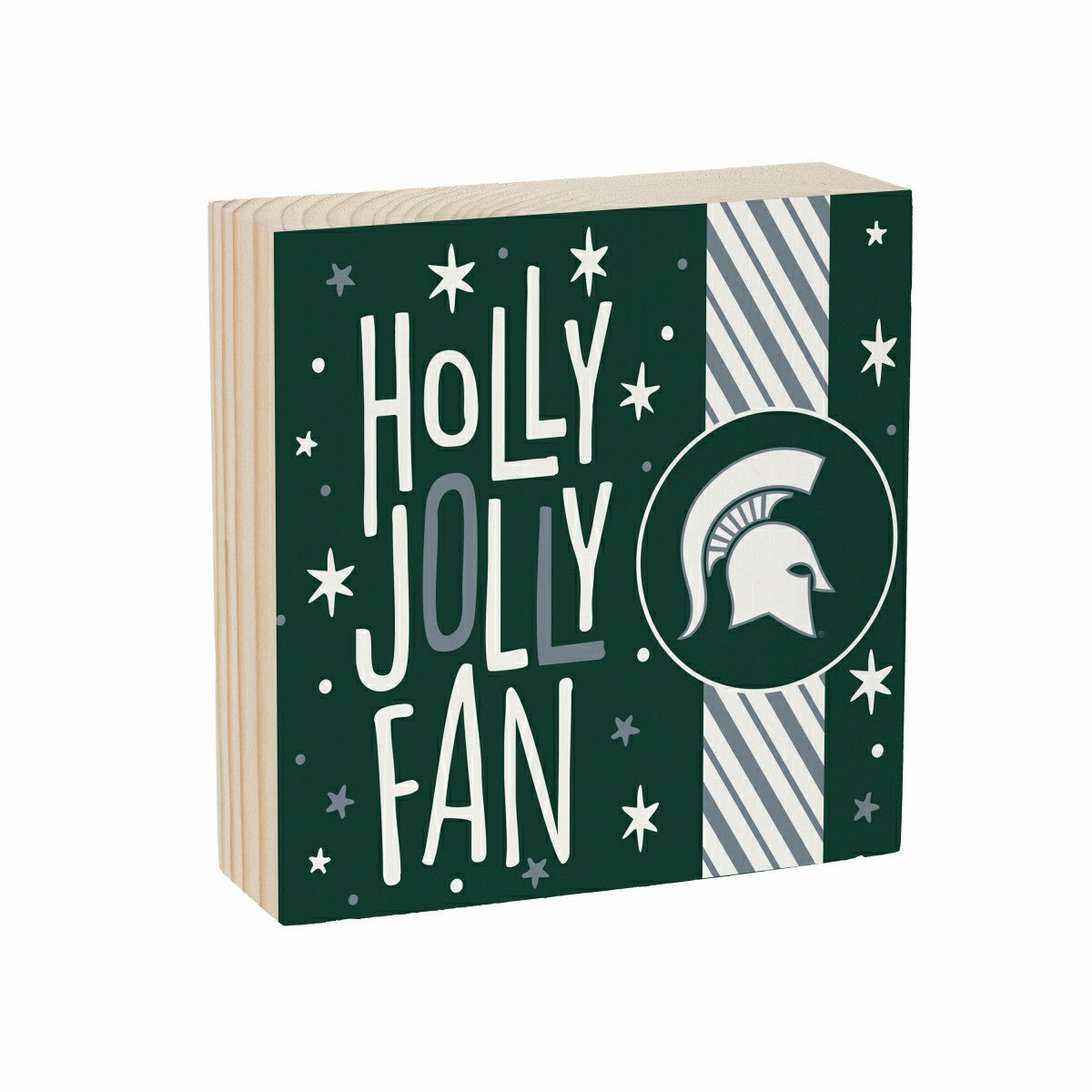 Michigan State University Block, Holiday, 6x6