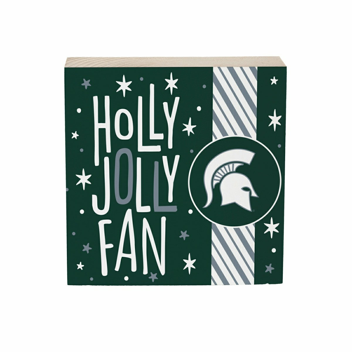 Michigan State University Block, Holiday, 6x6