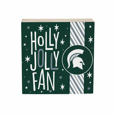 Michigan State University Block, Holiday, 6x6