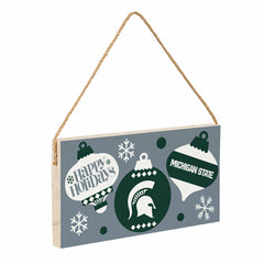 Michigan State University Holiday Wood Wall Sign, 6x11