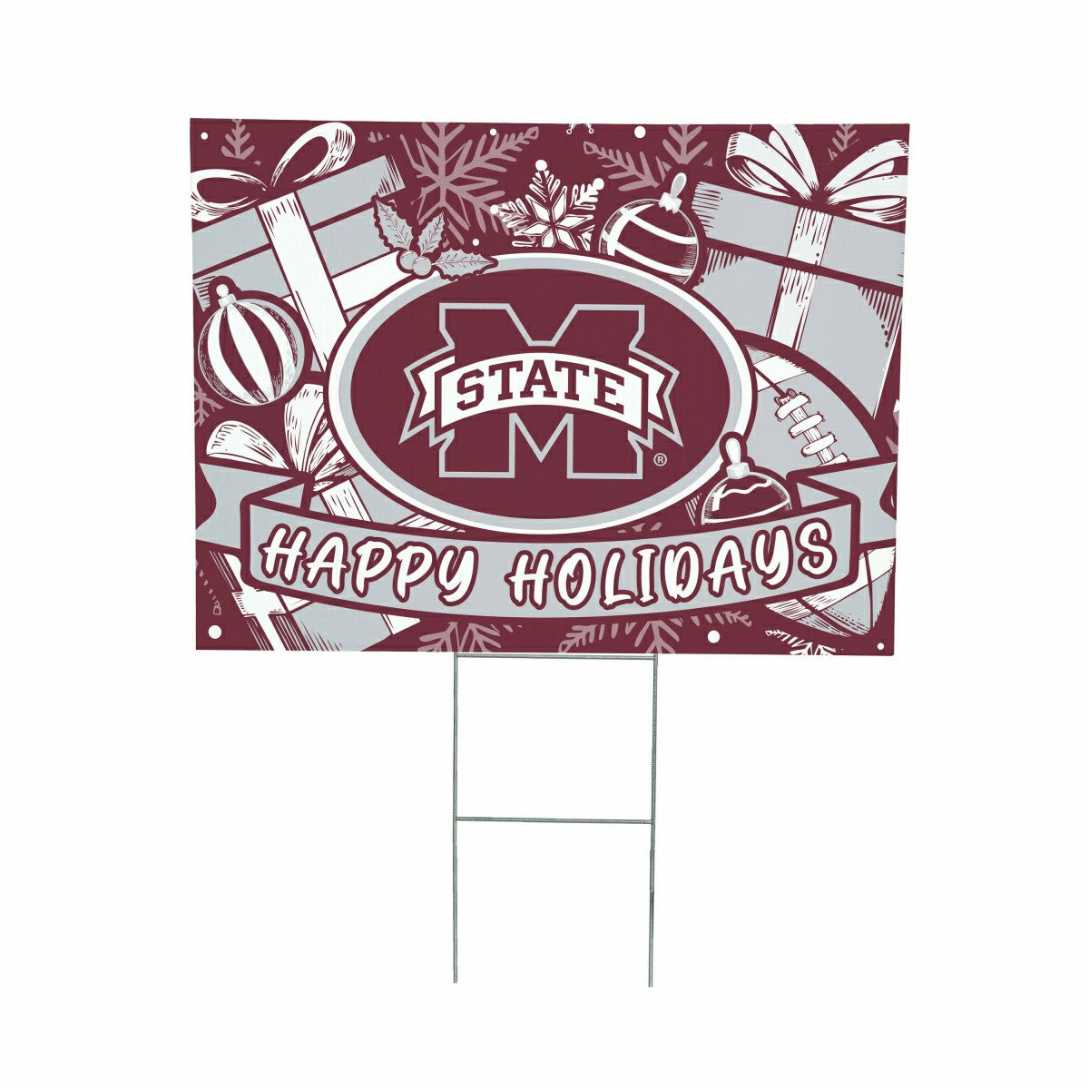 Mississippi State University Yard Sign, Holiday