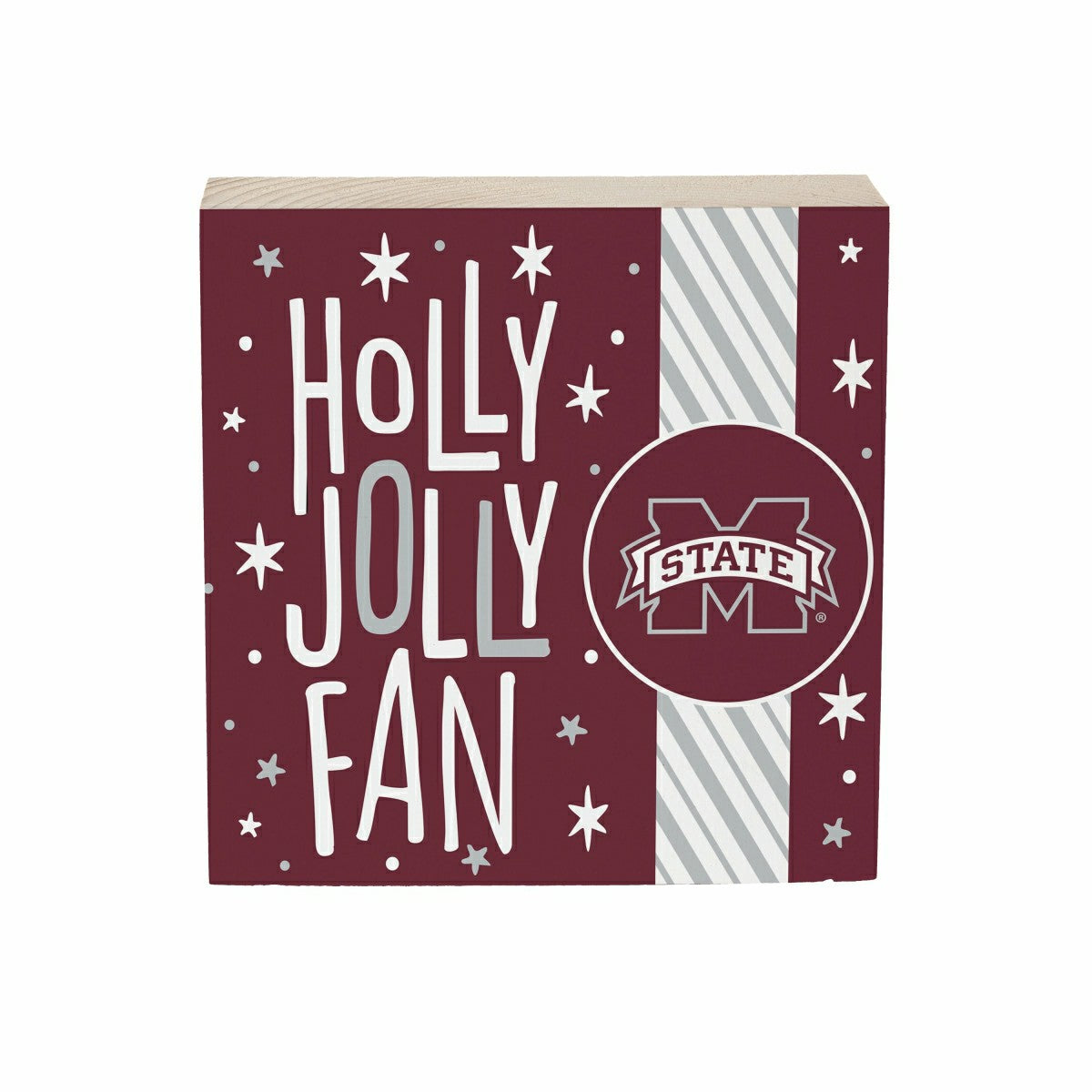 Mississippi State University Block, Holiday, 6x6