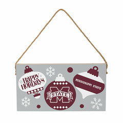 Mississippi State University Holiday Wood Wall Sign, 6x11
