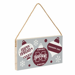 Mississippi State University Holiday Wood Wall Sign, 6x11