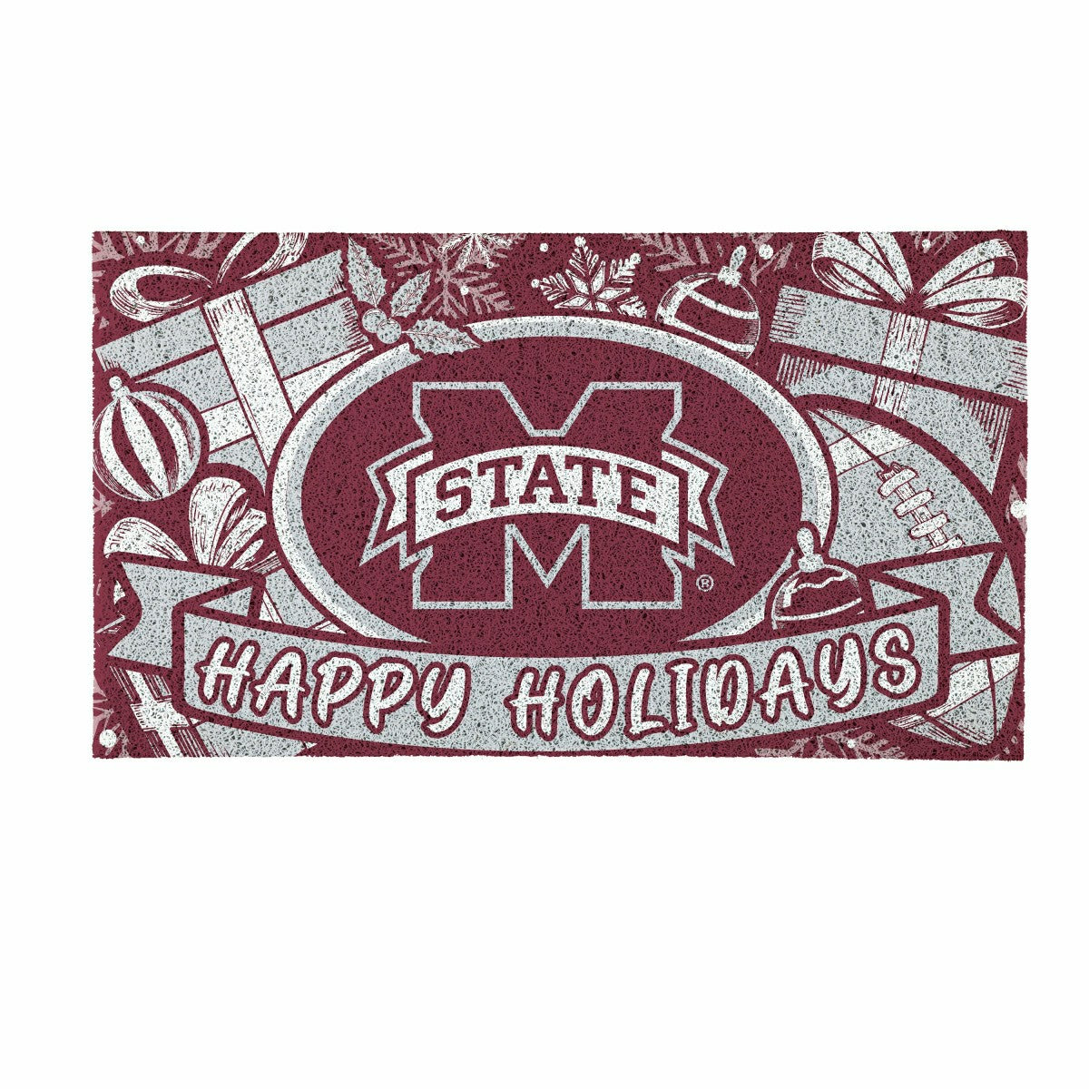 Mississippi State University Holiday PVC Mat, 28"x16"