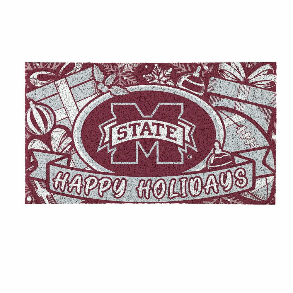 Mississippi State University Holiday PVC Mat, 28"x16"