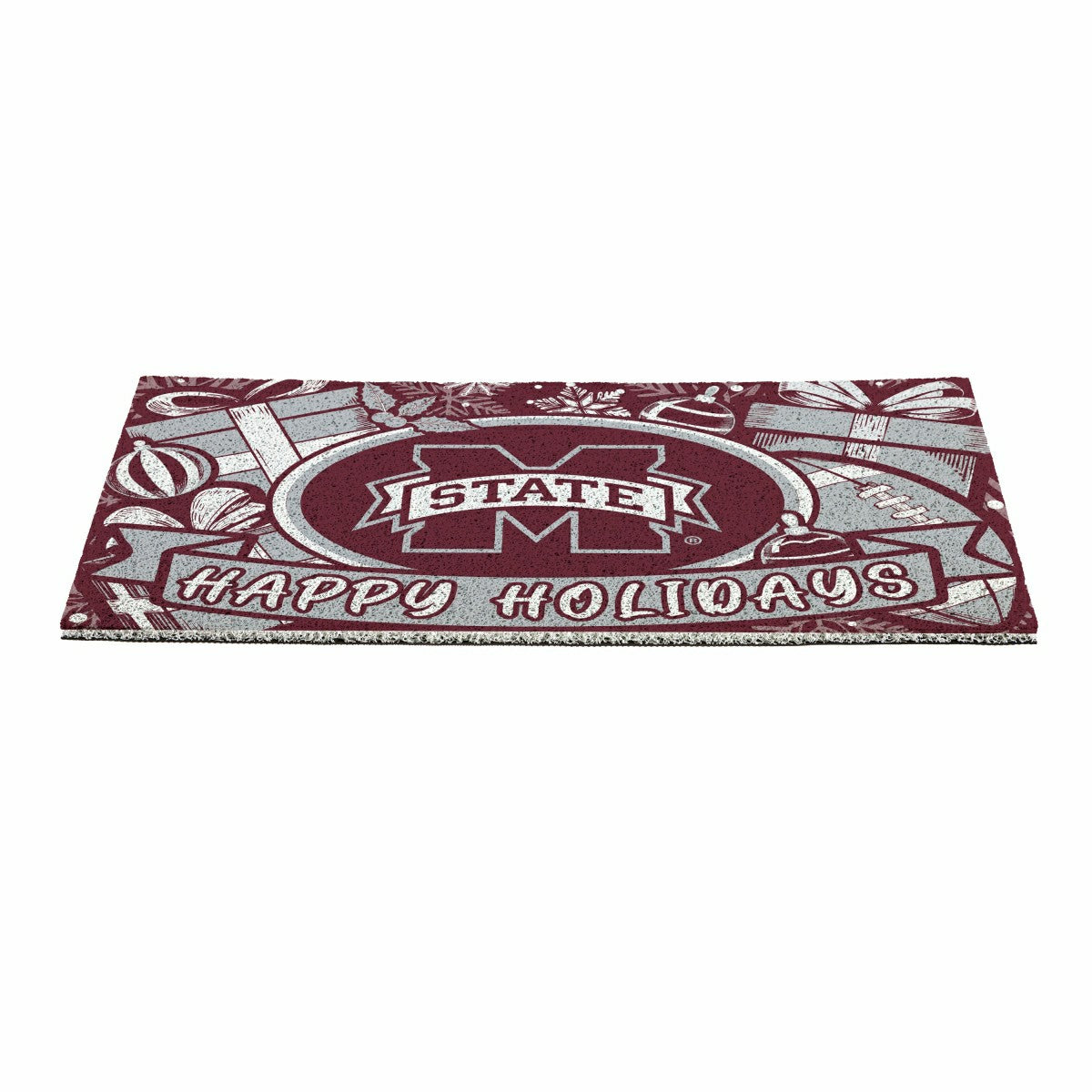 Mississippi State University Holiday PVC Mat, 28"x16"