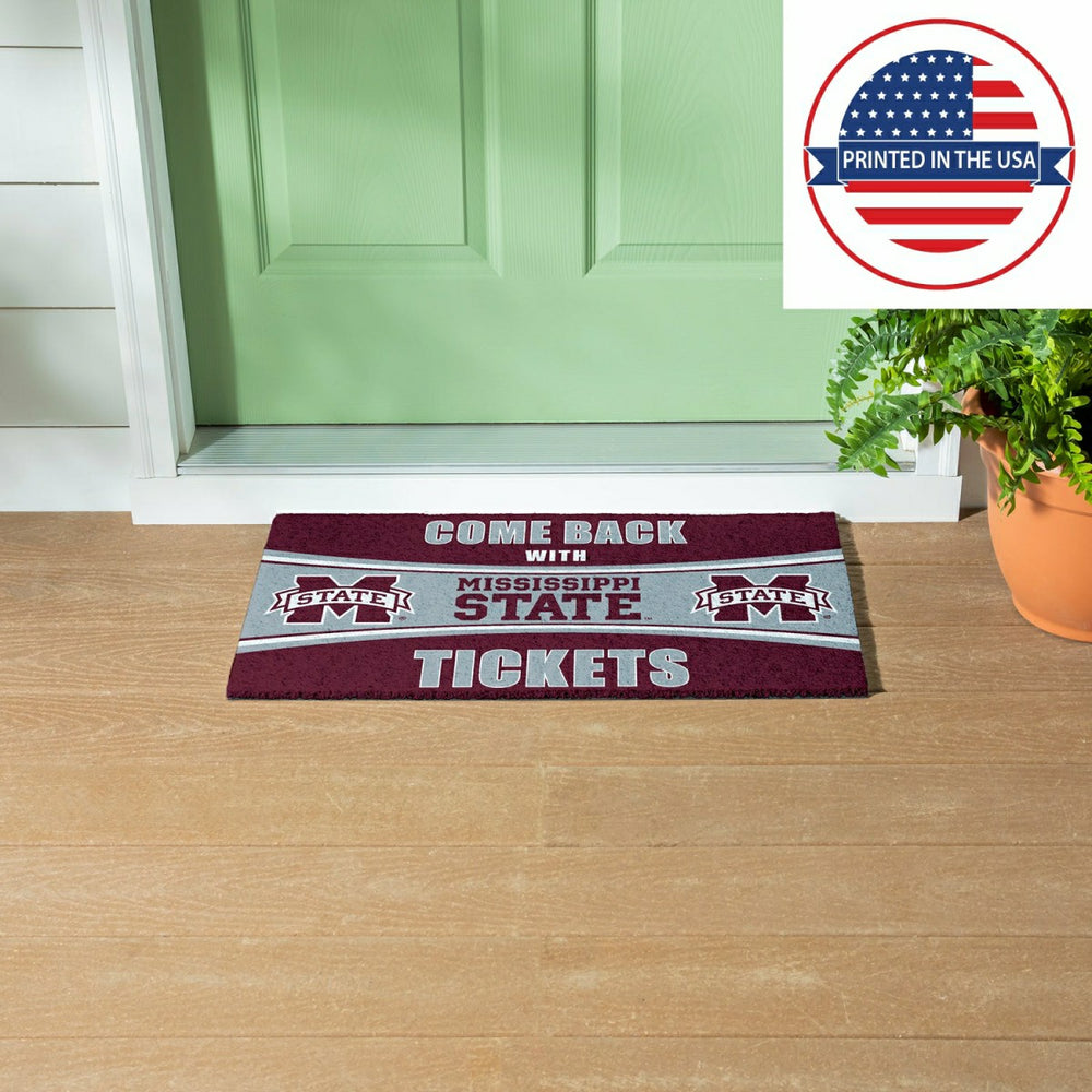 28" x 16" PVC Trapper Mat, Come Back with Tickets, Mississippi State U