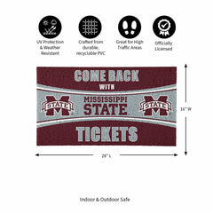 28" x 16" PVC Trapper Mat, Come Back with Tickets, Mississippi State U
